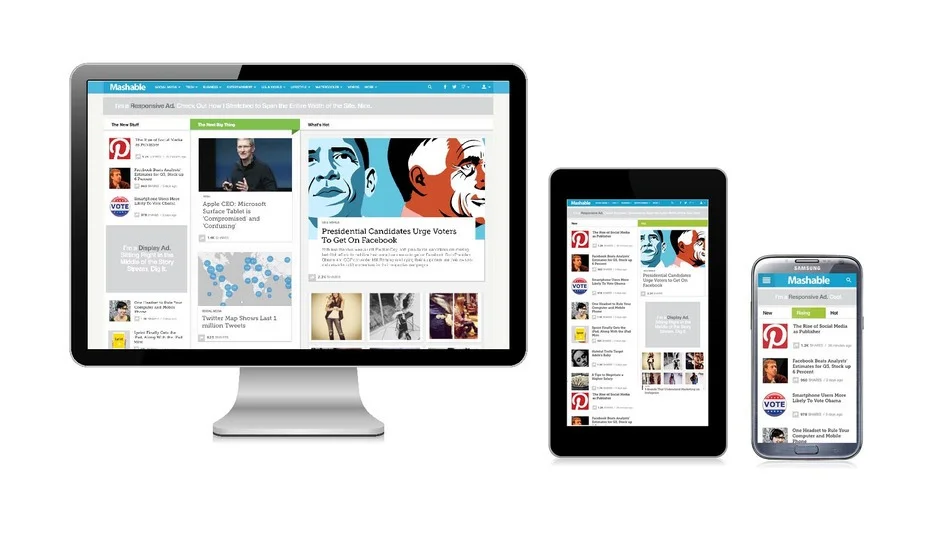 Exemple de Responsive Design avec le site Mashable