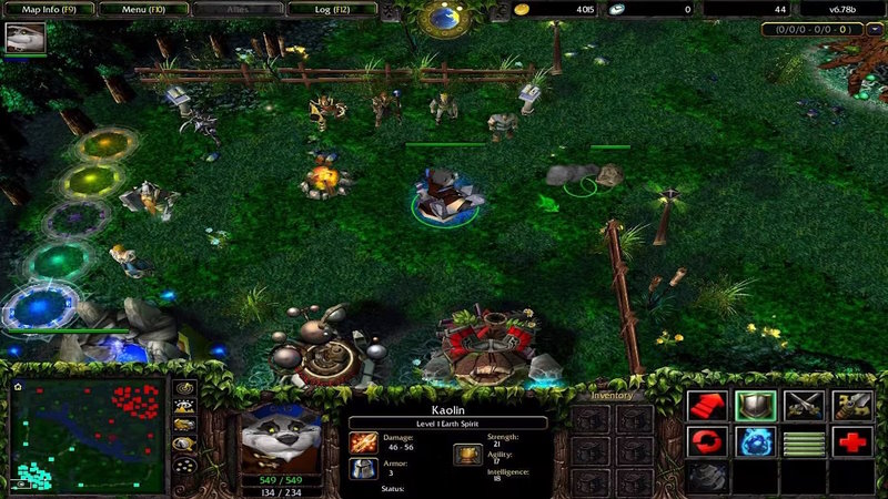 Ecran du mod DotA dans Warcraft 3 à l'origine des MOBA